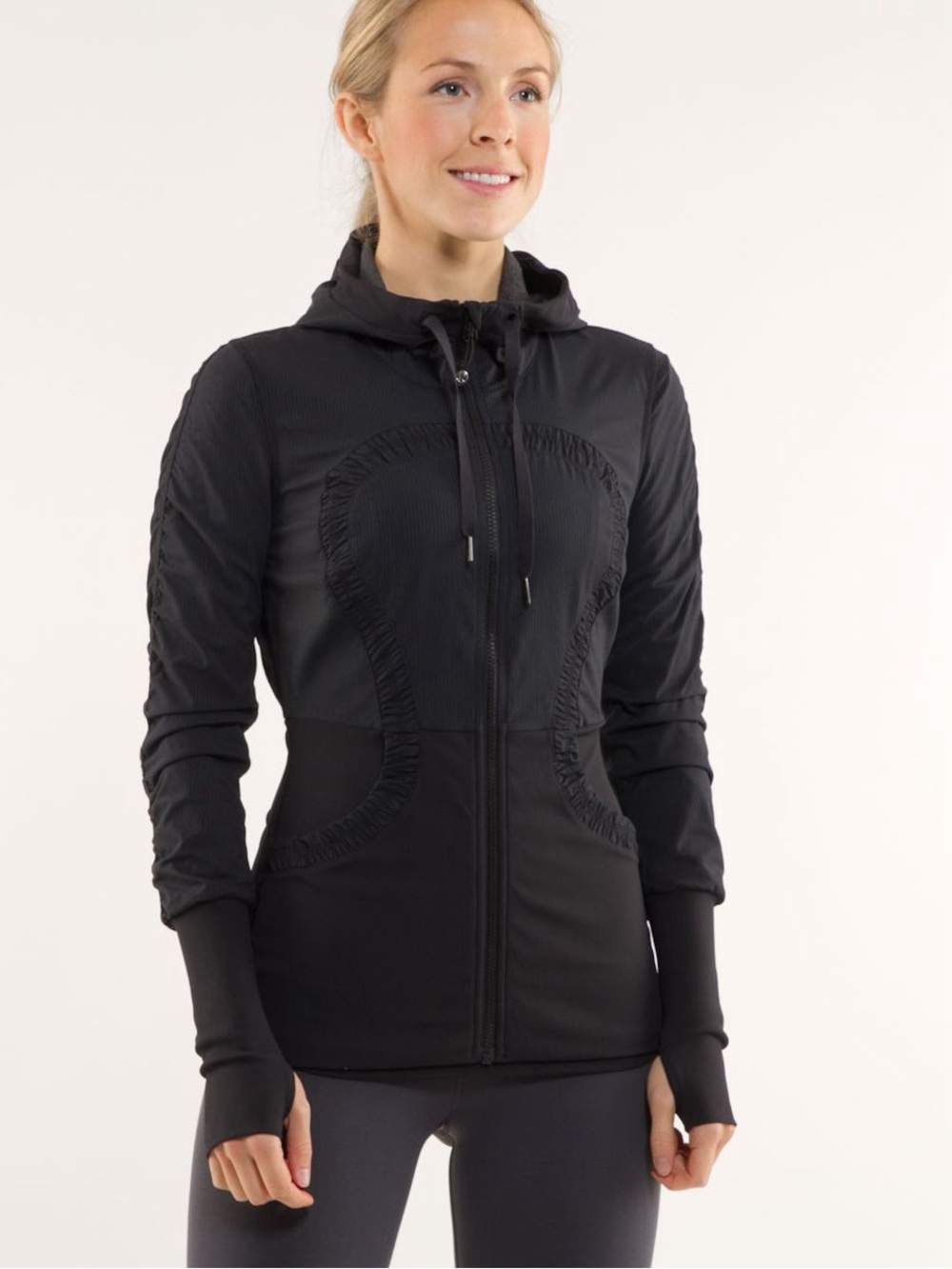Lululemon Women’s Black and Grey Reversible Dance Studio Jacket - 6